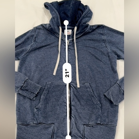 Sundry Dream Big Full Zip Hooded Jacket Women's Size 0 XS Blue/Gray nautical G - Picture 5 of 5